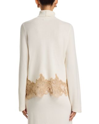 Platinum Wool Blend Land Band Turtleneck Sweater