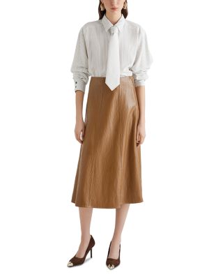 Falange Faux Leather Skirt 