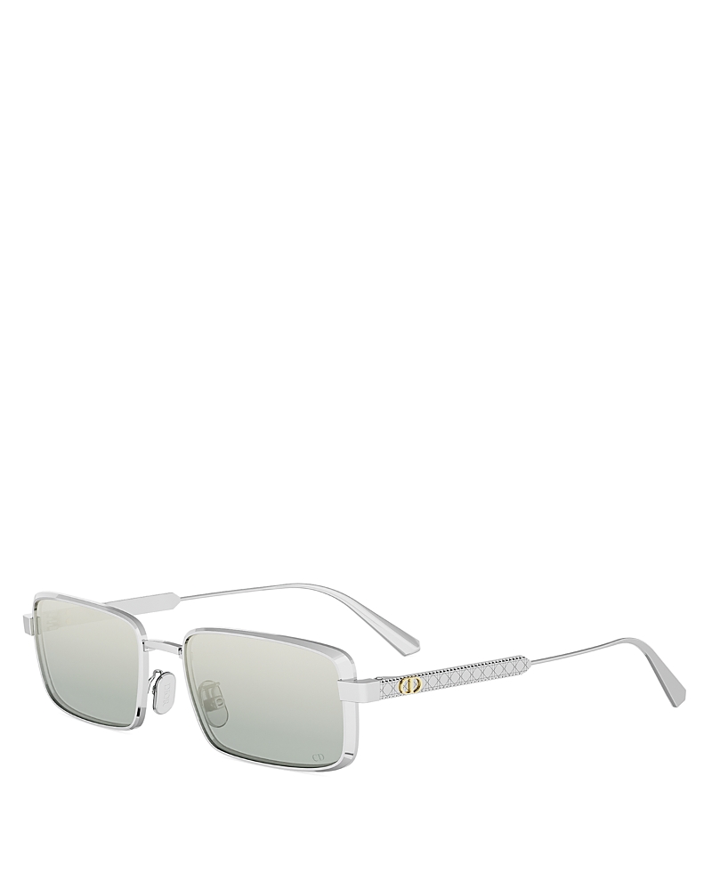 Dior Cannage S2u Rectangular Sunglasses In Metallic