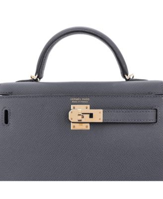 Kelly 20 Handbag Grey Epsom with Permabrass Hardware