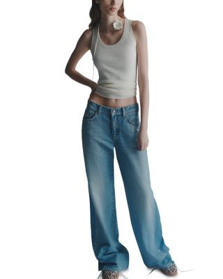 Low Rise Wide Leg Jeans in Light Blue
