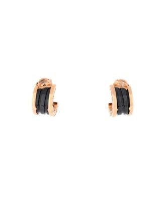 Pre-Owned Bvlgari - B.Zero1 Hoop Earrings 18K Rose Gold and Ceramic