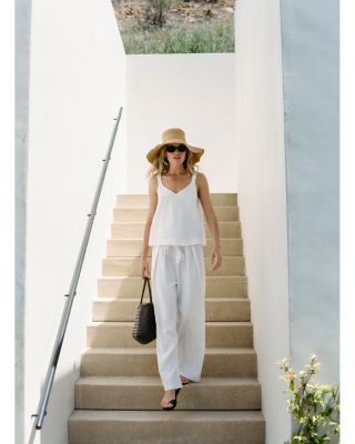 Linen Blend Pajama Tops & Bottoms Collection