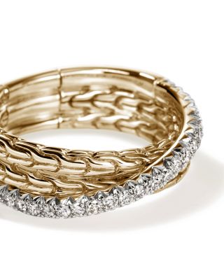 14K Yellow Gold JH Essentials Diamond Pav&eacute; Crossover Ring