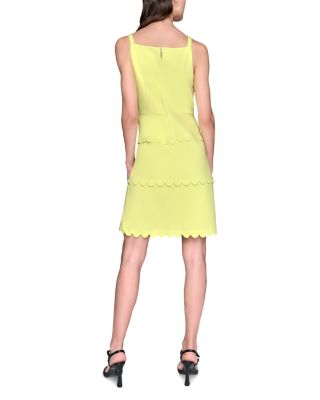 Scallop Trim Scuba Mini Dress