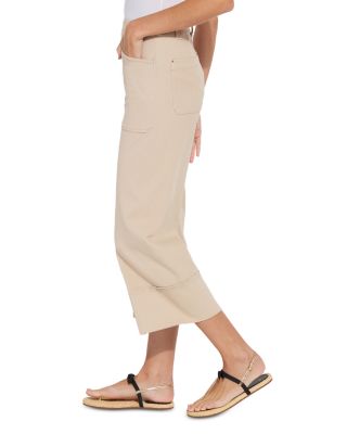 Analia Wide Leg Denim Jeans in Linen Beige