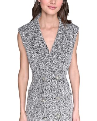 Abstract Jacquard Jacket Dress