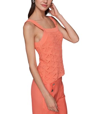 Fan Detail Sweater Tank Top