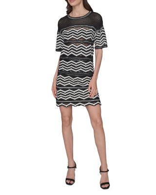 Chevron Knit Short Sleeve Top