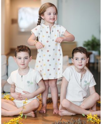 Girls' Floral Ribbed Short Sleeve Dress - Little Kid, Big Kid