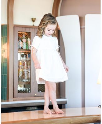 Girls' Striped Faux Tab Short Sleeve Dress - Little Kid, Big Kid