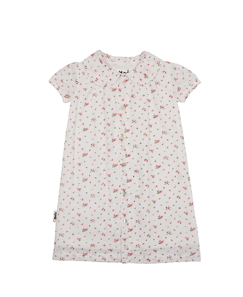 Maniere Girls' Clip Dot Girls Short Sleeve Dress - Little Kid, Big Kid In White