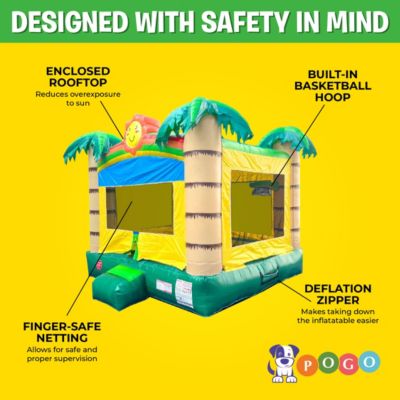  Premium Inflatable Without Blower - Deluxe Castle Big Crossover Inflatable Bouncy House Jumper Unit for Kids