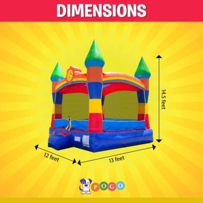  Premium Inflatable Without Blower Foot - Deluxe Castle Big Crossover Inflatable Bouncy House Jumper Unit for Kids