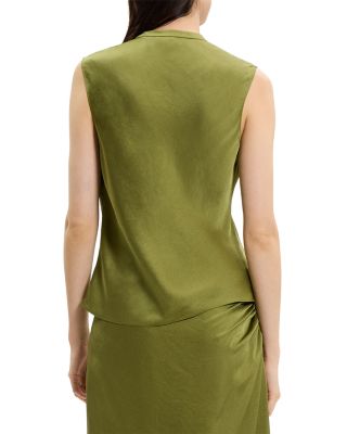 Twist Neck Blouse in Crushed Satin