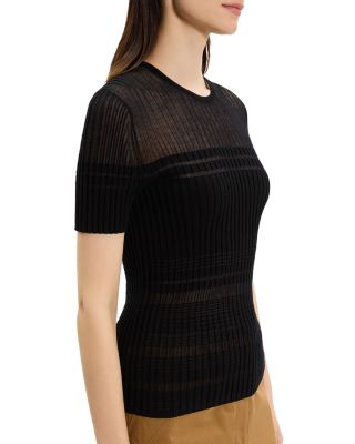 Sheer Stripe Crewneck Tee