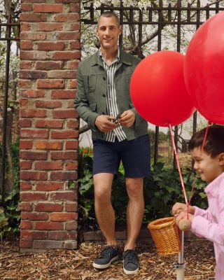 Textured Stripe Camp Shirt