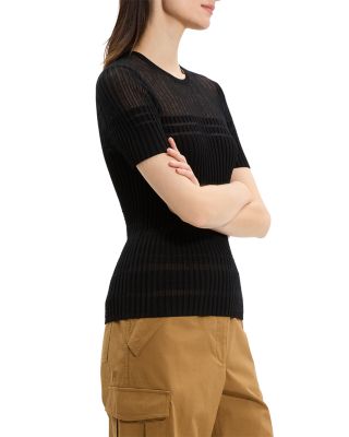Sheer Stripe Crewneck Tee
