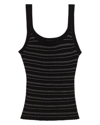Ribbed Contrast Stripe Tank