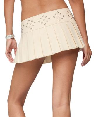 Lovina Grommet Pleated Mini Skort