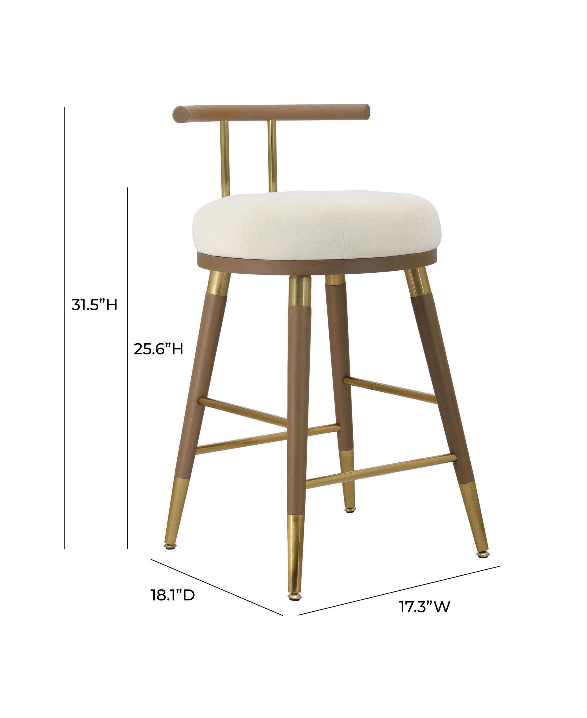 Juniper Velvet Counter Stool — Image 6