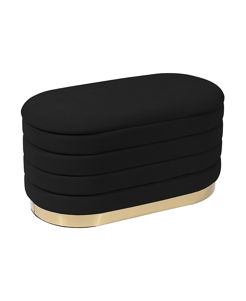 Tov Furniture Lillian Velvet Storage Bench In Black