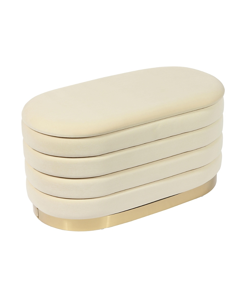 Tov Furniture Lillian Velvet Storage Bench In White