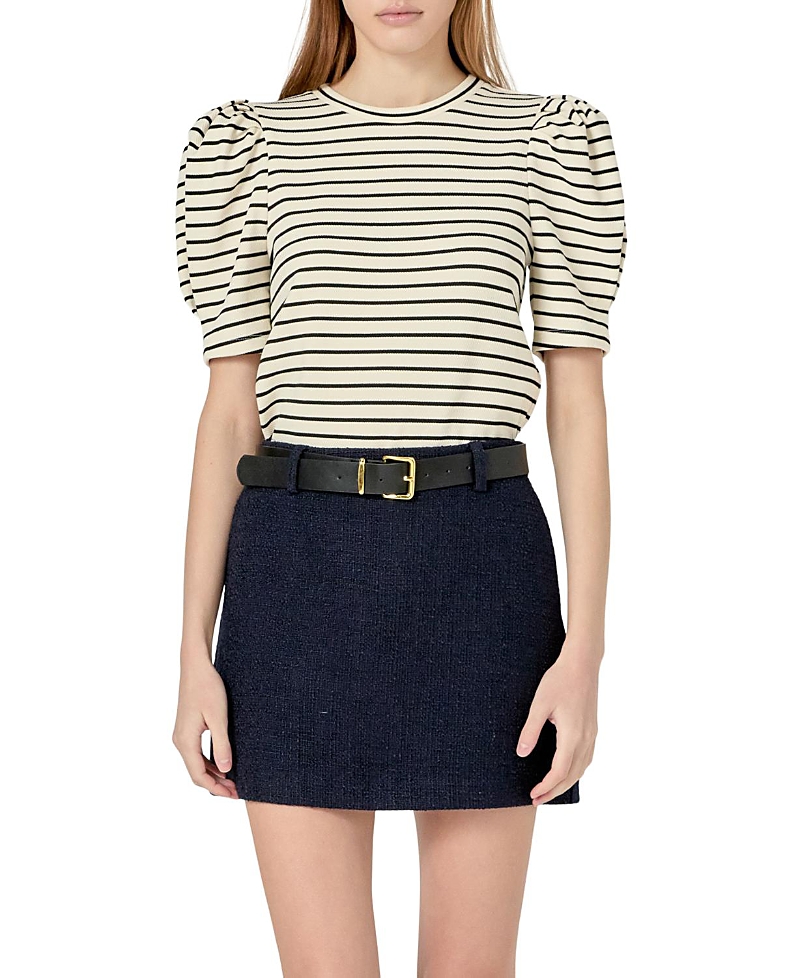 English Factory Women's Rainbow Knit Short Sleeve Top