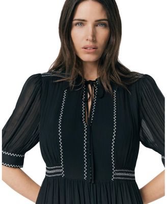 Emma Georgette Embroidered Midi Dress