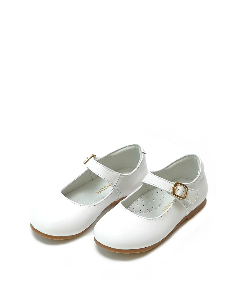 L'amour Shoes Girl's Renata Glitter Mary Jane Shoes, Baby/toddlers In White