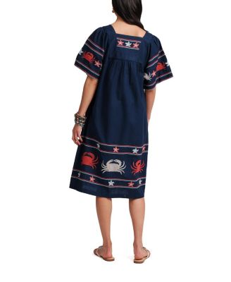 Picnic Crab Embroidery Dress