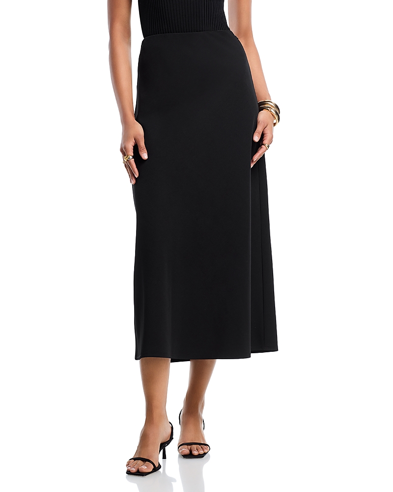 Aqua Flared Midi Skirt - Exclusive In Black