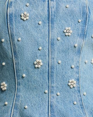 Fiorella Embellished Denim Top