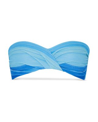 Sunset Stripe Twist Bandeau Bikini Top