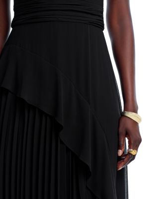 Long Chiffon Pleated Dress - Exclusive