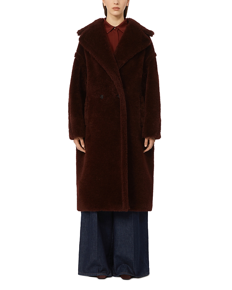 Max Mara Cherry Tedgirl Teddy Bear Icon Coat Coat In Red