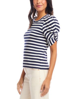 Stripe Twist Sleeve Top