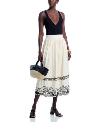 Embroidered Midi Skirt
