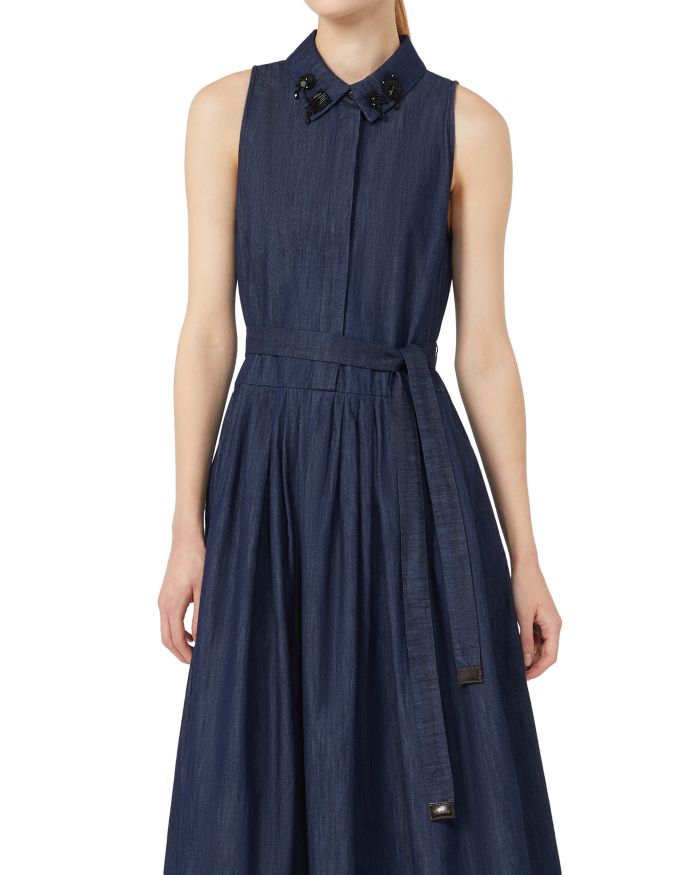 Elena Midnight Blue Cotton Dress