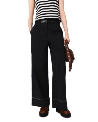 Cotton Trousers with Leather Belt