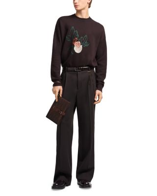 Regular Fit Embroidered Wool Sweater