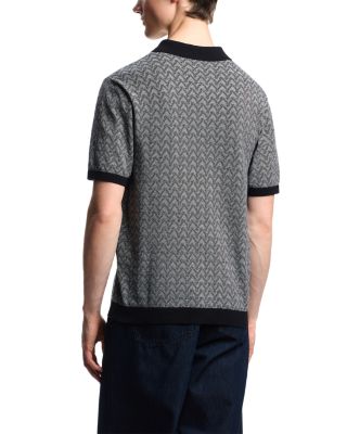 Chevron Regular Fit Short Sleeve Polo Sweater  