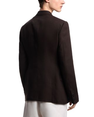 Linen Double Breasted Peak Lapel Blazer