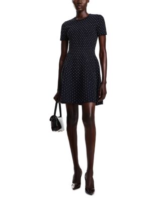 Emporio Armani - Striped and Polka Dot Jacquard Motif Dress