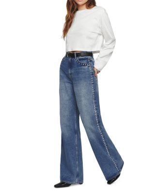 Cary High Rise Slouchy Jeans in Chesapeake Studded