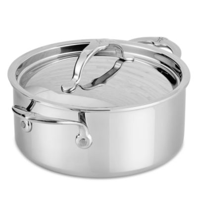 ProBond Luxe 4 Quart Polished Professional Clad Stainless Steel Soup Pot with Lid
