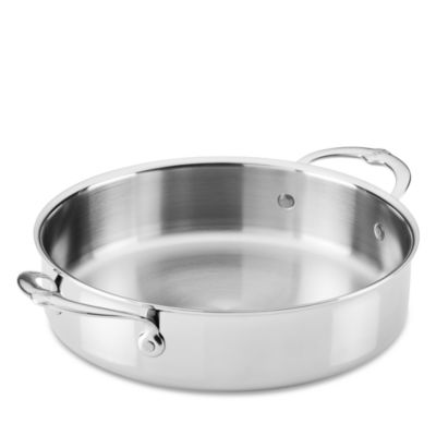 ProBond Luxe 3.5 Quart Professional Clad Stainless Steel Sauteuse Braiser with Lid