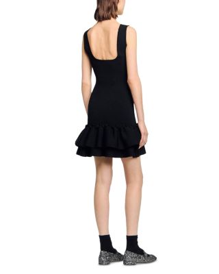 Ruffled Short Knit Dress