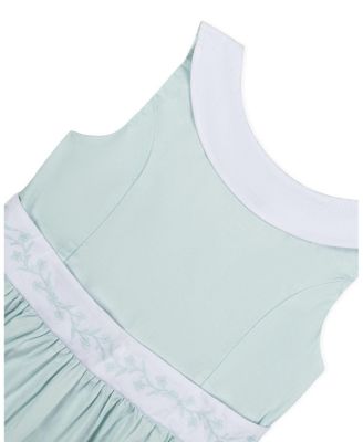  Heirloom Girls' Organic Round Collar with Embroidered Sash Sateen Party Dress - Little Kid, Big Kid