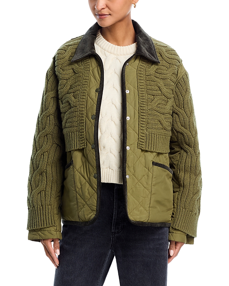 Rag & Bone Ivy Mixed Media Jacket - Exclusive In Green